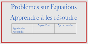 Problèmes sur Équations en 4e